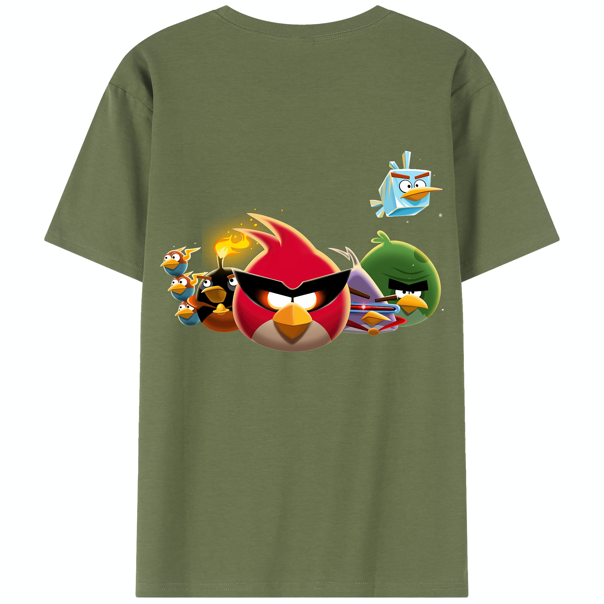 （画像用） Angry Birds アングリーバード 綿100％半袖Tシャツ（背面プリント）